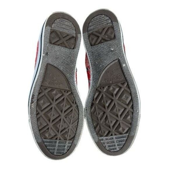 Converse All Stars Women Coral Red Bandana Print Sneakers Size 10 Skateboarding - Picture 9 of 11